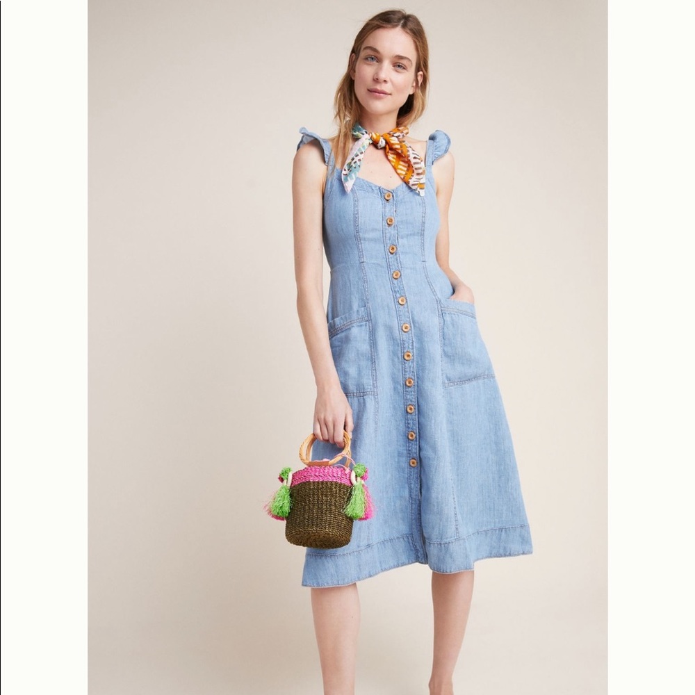 Button Front Denim Pilcro by Anthropologie Dress
